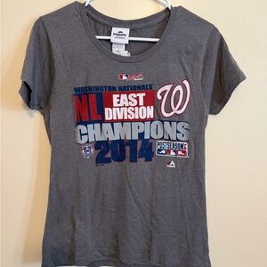Majestic Gray Washington Nationals Champions Tee